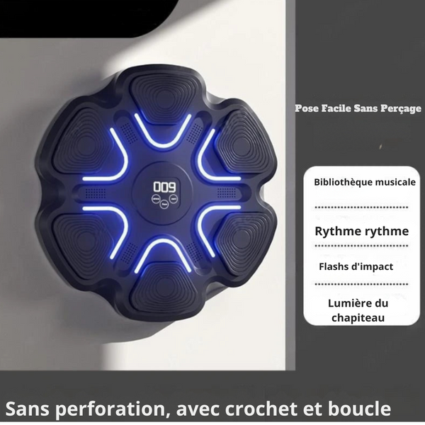 Cible de Boxe Murale Intelligente avec USB, LED et Musique