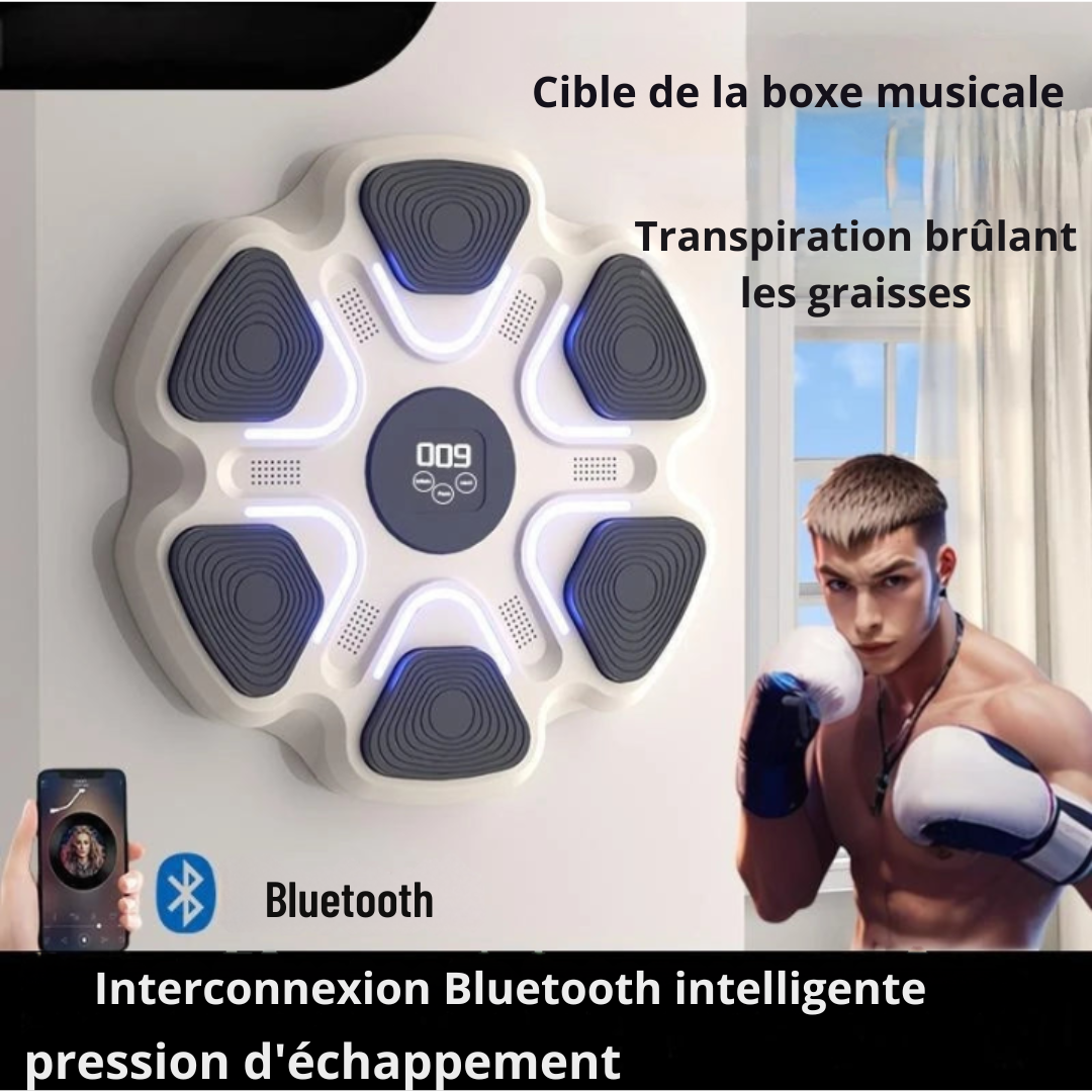 Cible de Boxe Murale Intelligente avec USB, LED et Musique