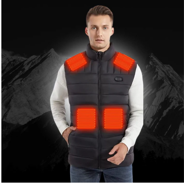 Veste chauffante pour homme et femme avec batterie USB et 17 zones de chaleur