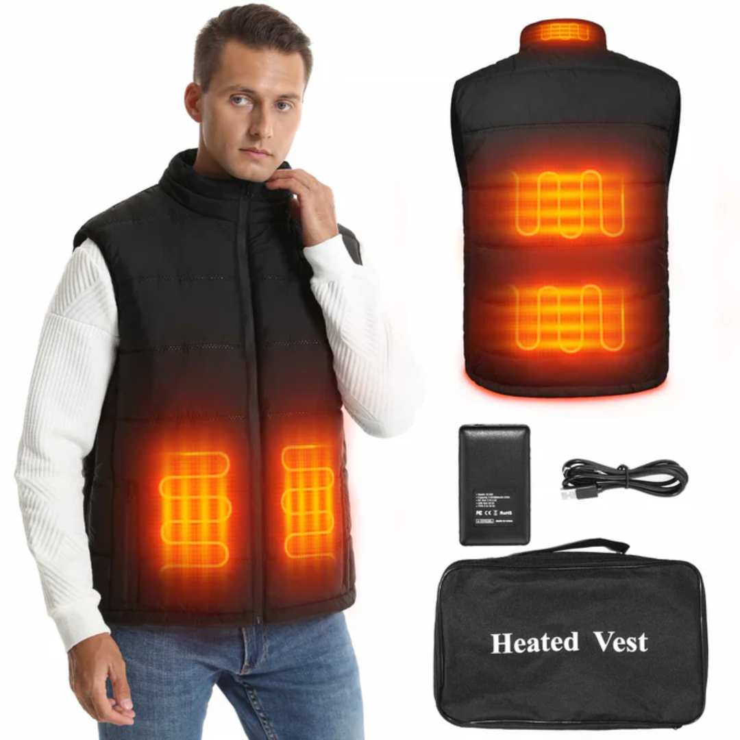 Veste chauffante pour homme et femme avec batterie USB et 17 zones de chaleur