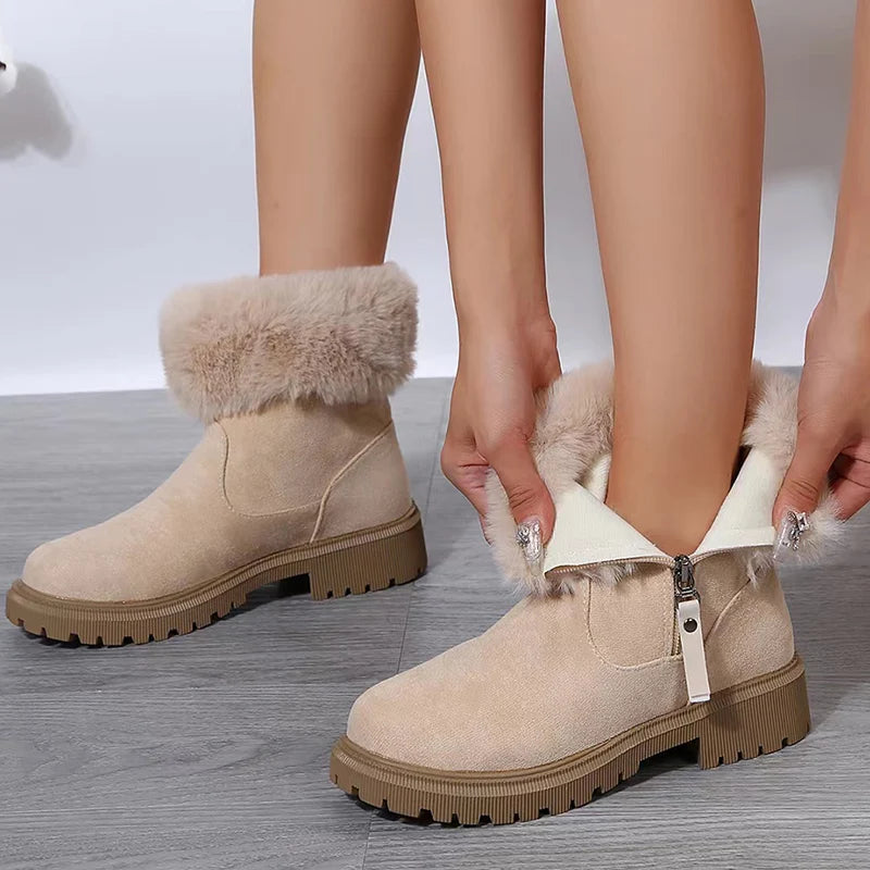 Bottes Hiver Femme avec Revêtement Doux - Garde au Chaud