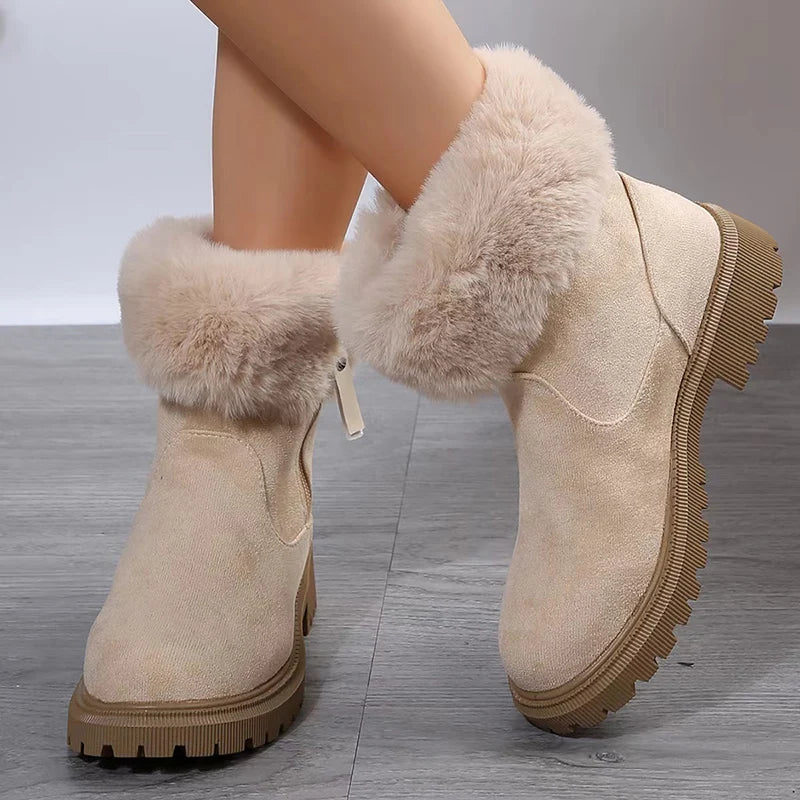 Bottes Hiver Femme avec Revêtement Doux - Garde au Chaud