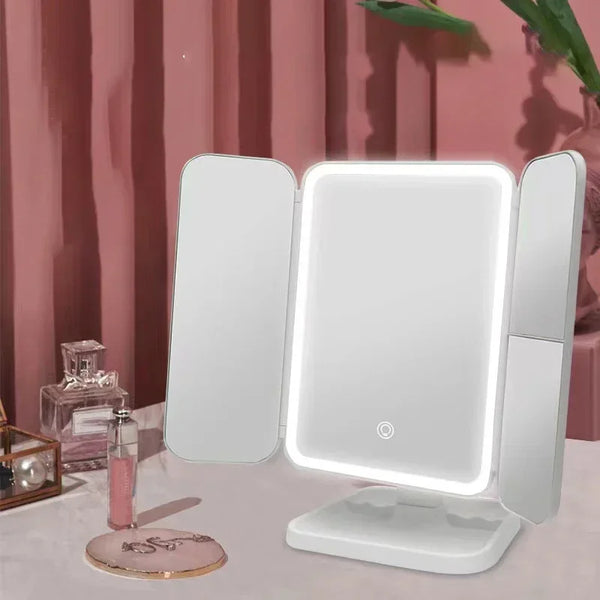 Miroir de Maquillage Trifaces LED Intelligent - Zolriva Beauty