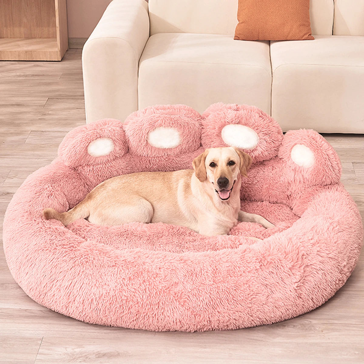 Lit Moelleux en Peluche pour Chiens et Chats – Grand Coussin Confortable