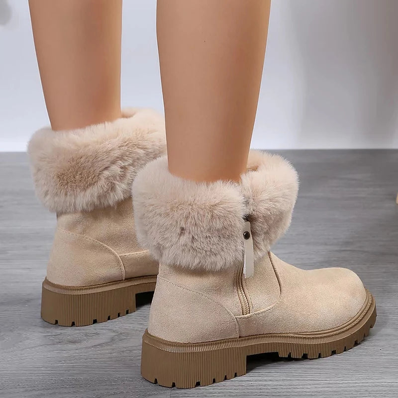 Bottes Hiver Femme avec Revêtement Doux - Garde au Chaud