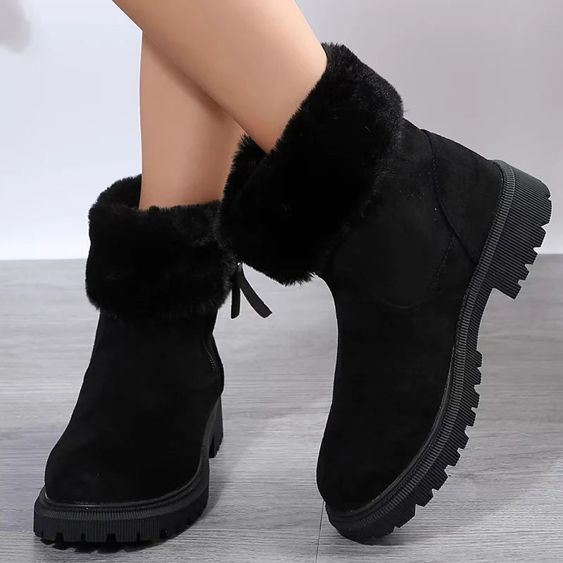 Bottes Hiver Femme avec Revêtement Doux - Garde au Chaud