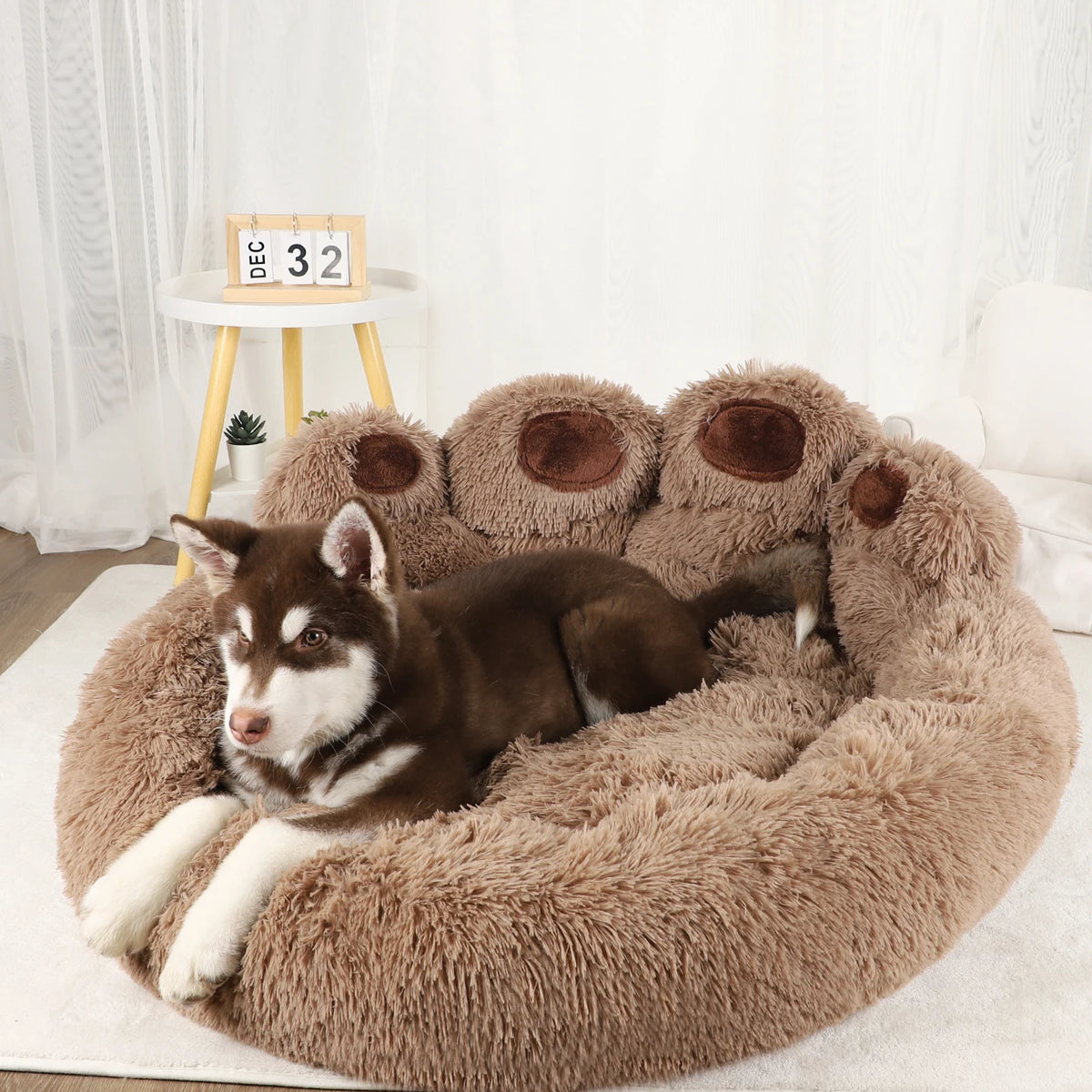 Lit Moelleux en Peluche pour Chiens et Chats – Grand Coussin Confortable