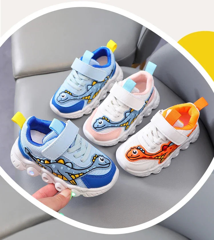 Chaussures LED Enfant - Lumineuses et Respirantes avec Style Dessin Animé