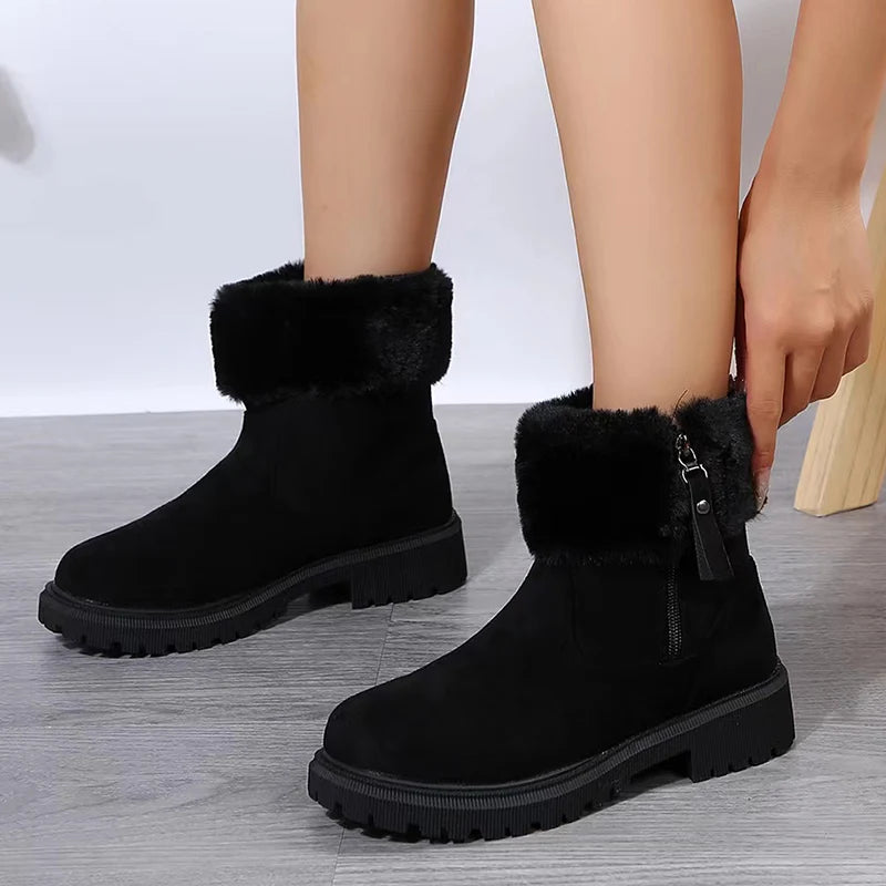 Bottes Hiver Femme avec Revêtement Doux - Garde au Chaud